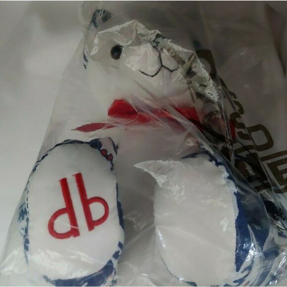 Dennis Basso Home Teddy Bear White Blue Red Cloth Tapestry Print - Picture 4 of 9